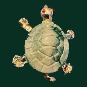 Vintage Turtle Brooch, Lucite Shell